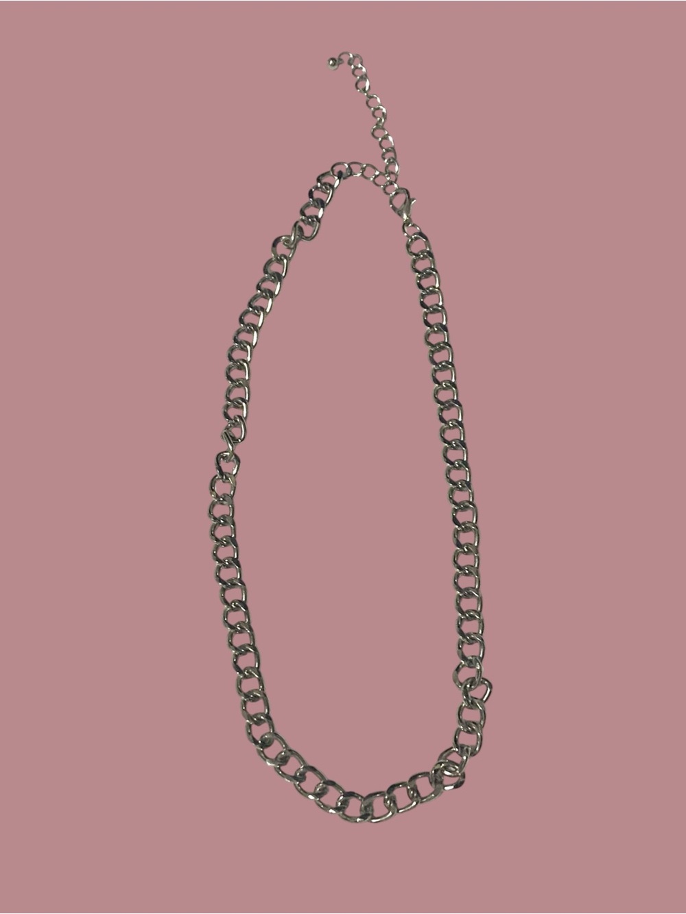 Faux Silver Chain Necklace